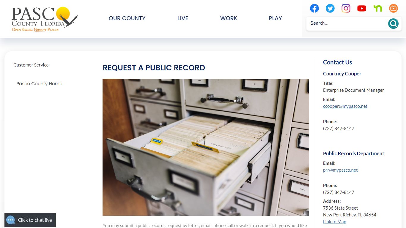 Request a Public Record | Pasco County, FL - Official Website